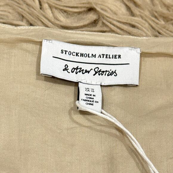 & Other Stories linen mix vest in beige size 10 NEW - Picture 3 of 6